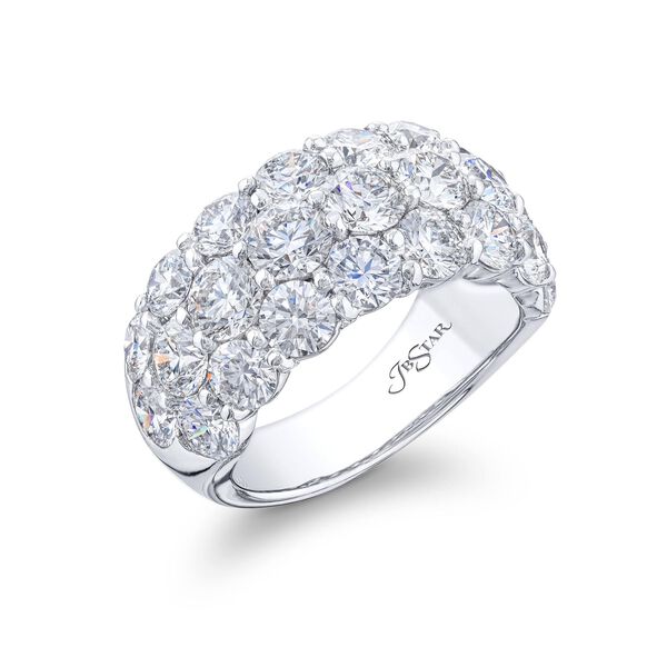 Alliance avec trois rangées de diamants