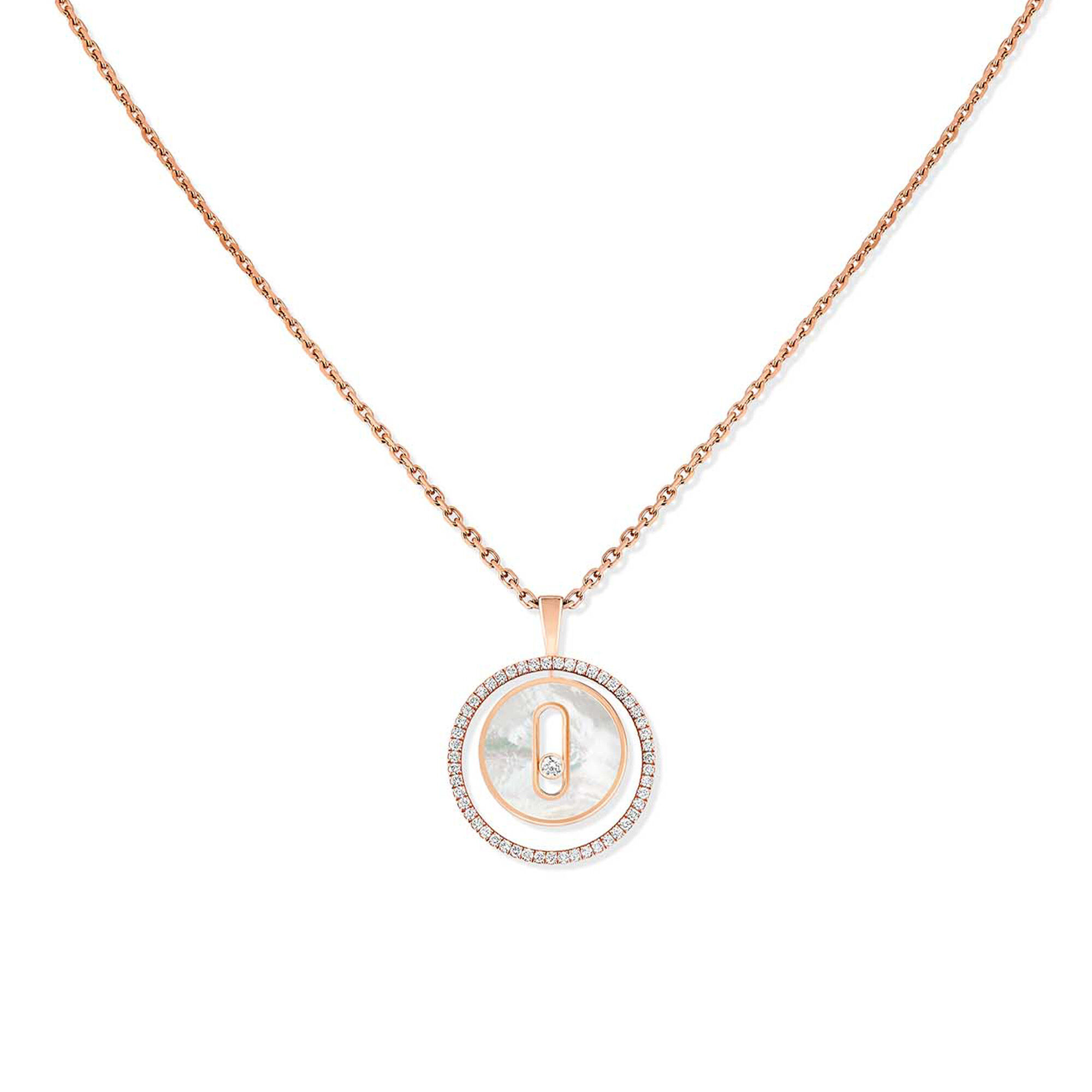 Lucky Move Small Rose Gold, Mother-of-Pearl and Diamond Pendant