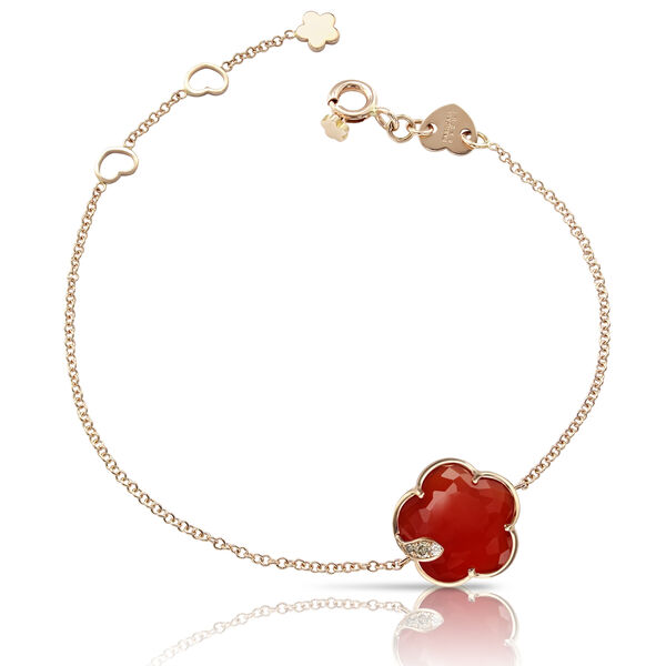 Bracelet Petit Joli en or rose avec cornaline et diamants