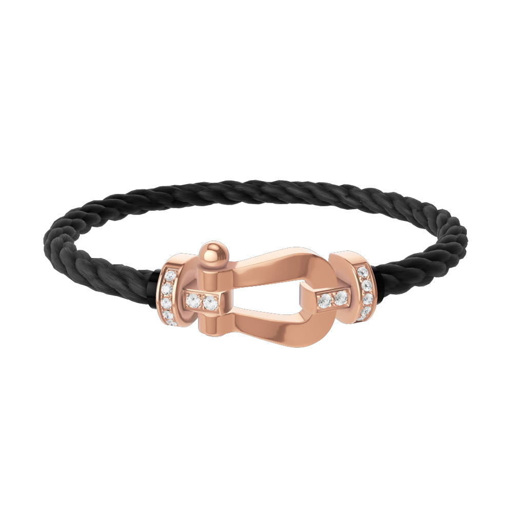 Force 10 Rose Gold and Diamond Pavé Cable Bracelet