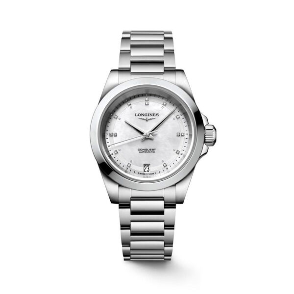 Conquest Automatic 34 mm Stainless Steel and Diamond
