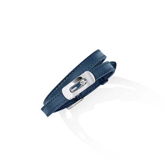 Messika Paris - My Move White Gold and Diamond Leather Bracelet Angle image number 1