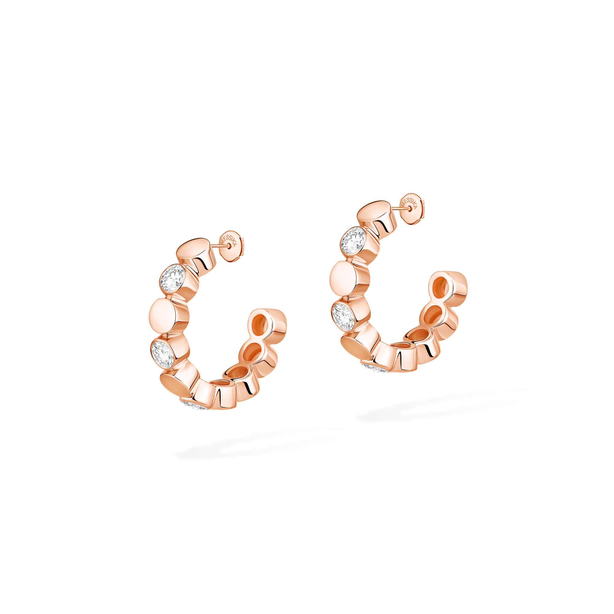 D-Vibes Rose Gold and Diamond Hoop Earrings