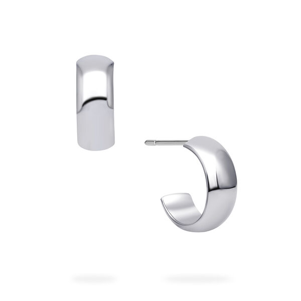 Sterling Silver 13 &times; 5 mm Hoop Earrings