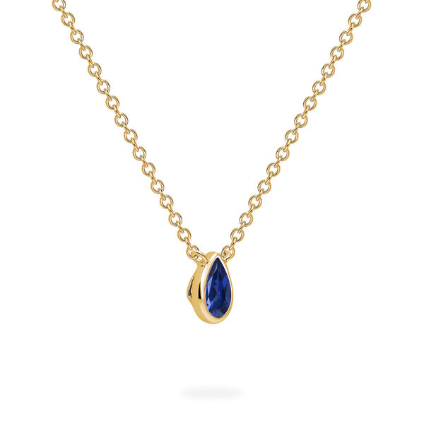 Yellow Gold Sapphire Pendant Necklace