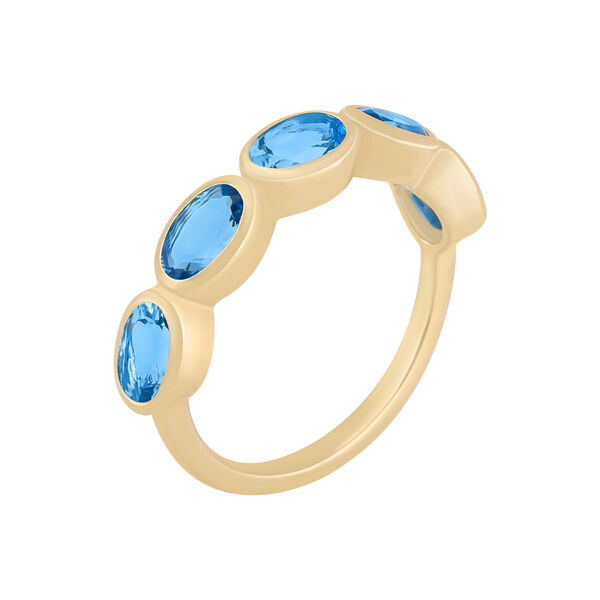 Oval Shape Topaz Bezel Ring