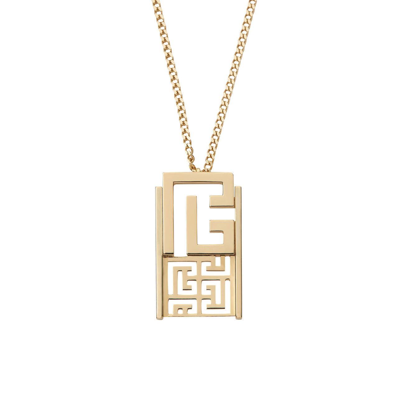 Labyrinth Frieze Yellow Gold Pendant image number 0