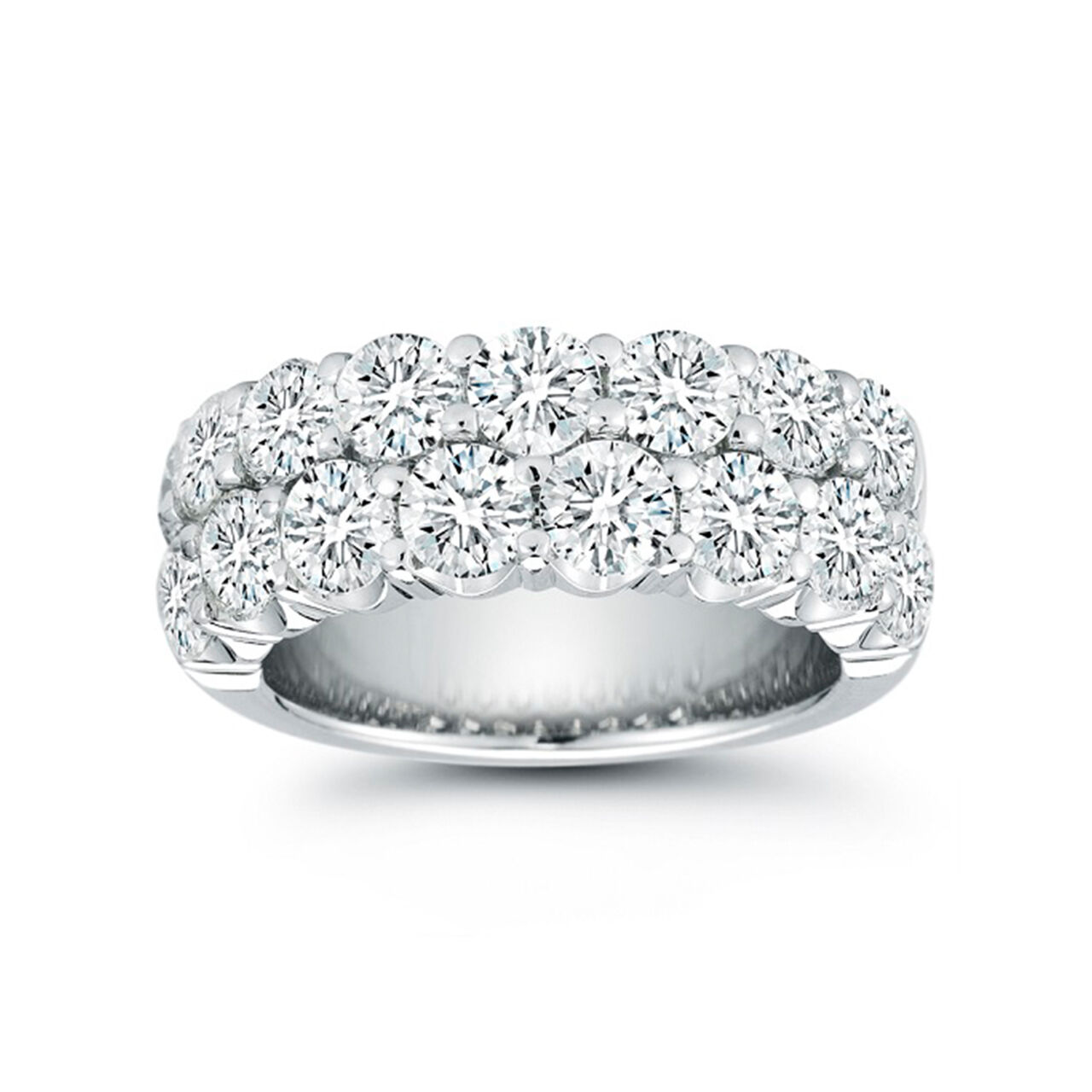 Bijoux Birks White Gold And Two Row 4.32Ct Diamond Wedding Band image number 0