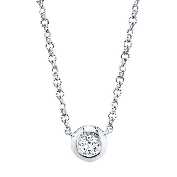 Bezel by The Inch White Gold and Diamond Pendant