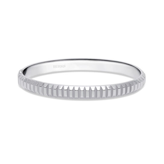 Silver Textured Bangle,Large image number 0