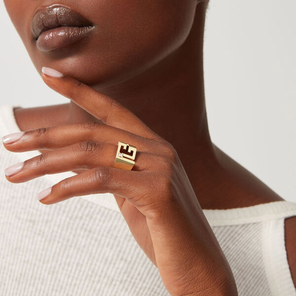 Bague Labyrinth PB en or jaune et diamant