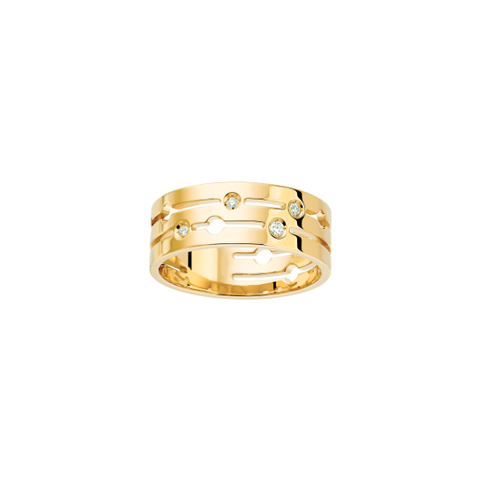 Dinh Van Pulse Medium Yellow Gold and Diamond Ring Front image number 0