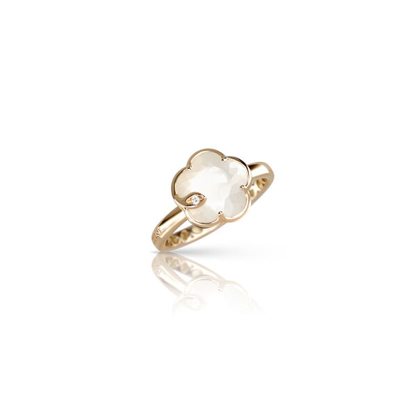 Petit Joli Lunaire Small Rose Gold, Mother-of-Pearl and Diamond Ring