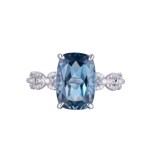 London Blue Topaz Ring in White Gold