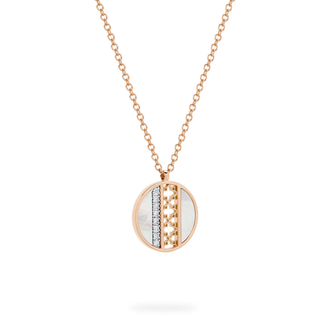Birks Dare to Dream Mother-of-Pearl and Diamond Circle Pendant Angle image number 2