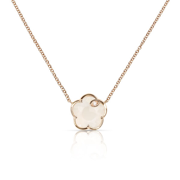 Petit Joli Lunaire Small Rose Gold, Mother-of-Pearl and Diamond Pendant