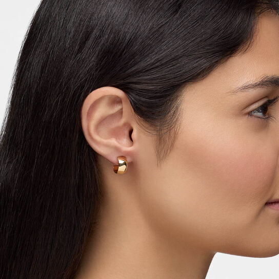 Birks Essentials Yellow Gold Wide Hoop Earrings image number 1