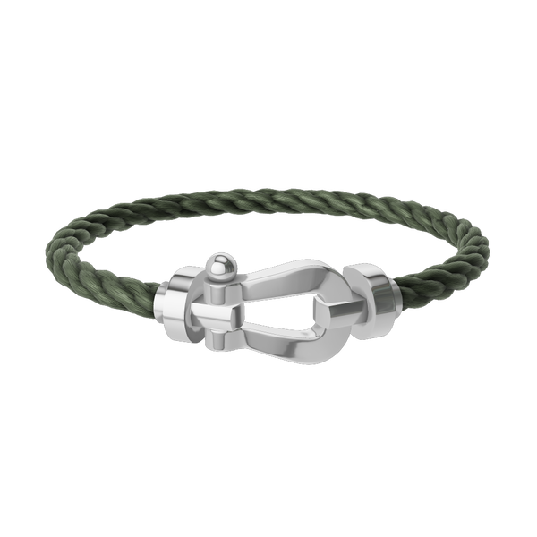 Force 10 Large White Gold Cable Bracelet