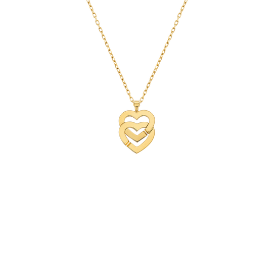 Dinh Van Double Coeurs R10 Yellow Gold Pendant 745201 Front image number 0