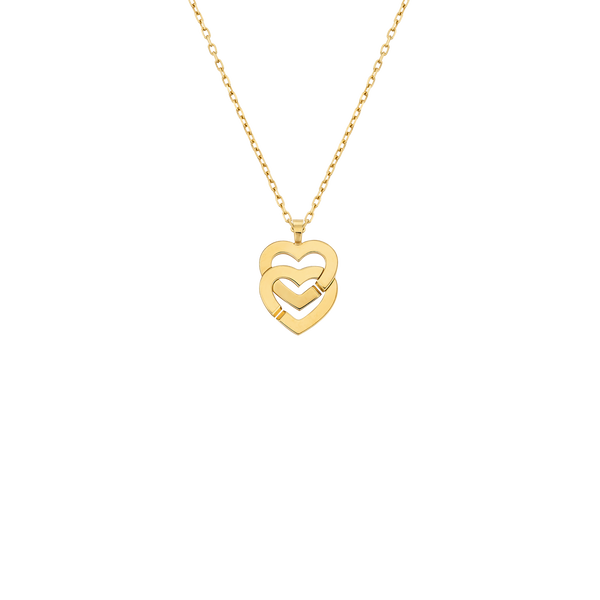 Double Coeurs R10 Yellow Gold Pendant