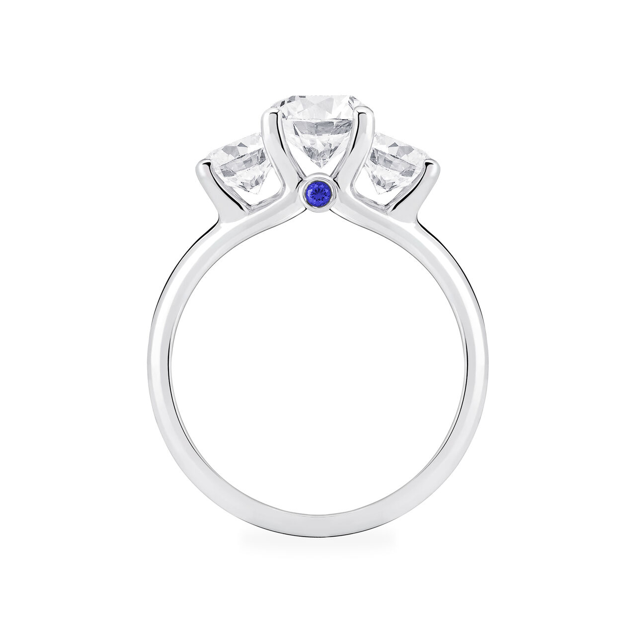 Bague de fiançailles à trois diamants ronds image number 2