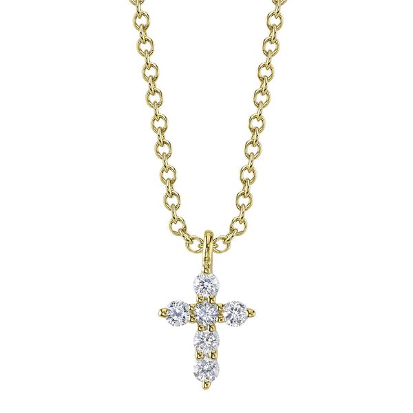 Yellow Gold and Diamond Pav&eacute; Cross Pendant