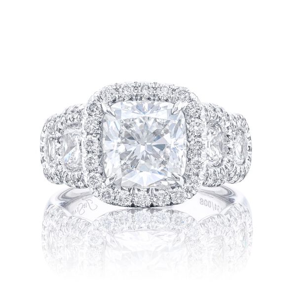 Cushion-Cut Diamond Engagement Ring With Halo