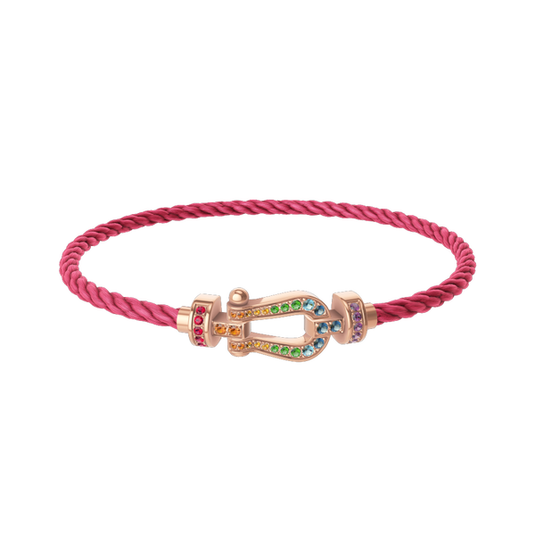 Force 10 Medium Rose Gold and Pavé Multi-Stone Cable Bracelet