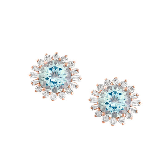 Maison Birks Salon Aquamarine and Diamond Starburst Earrings EI05878AQ Front image number 0
