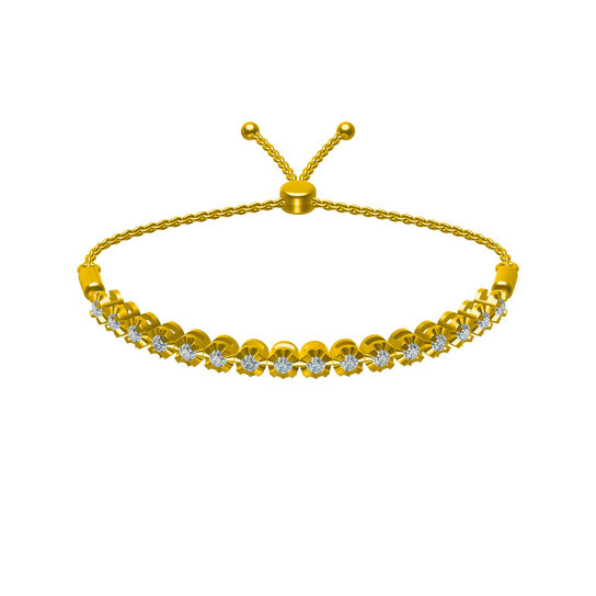 black-friday-yellow-gold-and-diamond-bolo-bracelet-hbr01475ly image number 0
