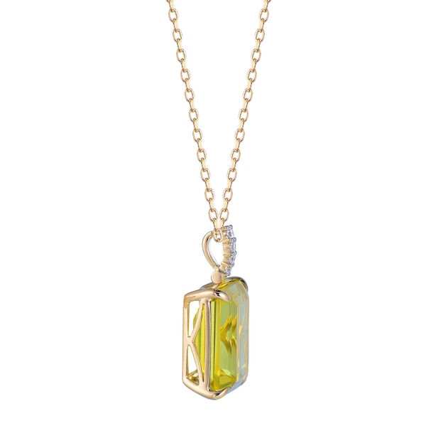 Pendentif Quartz Citron en Or Jaune