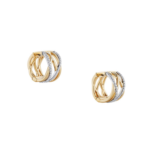 Boucles d'oreilles en diamants et or jaune, petites