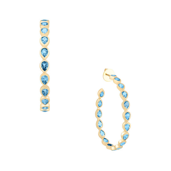 Topaz Pear Shape Hoop Earrings
