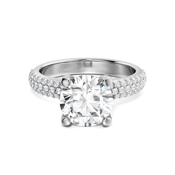 Pav&eacute; Solitaire Engagement Ring