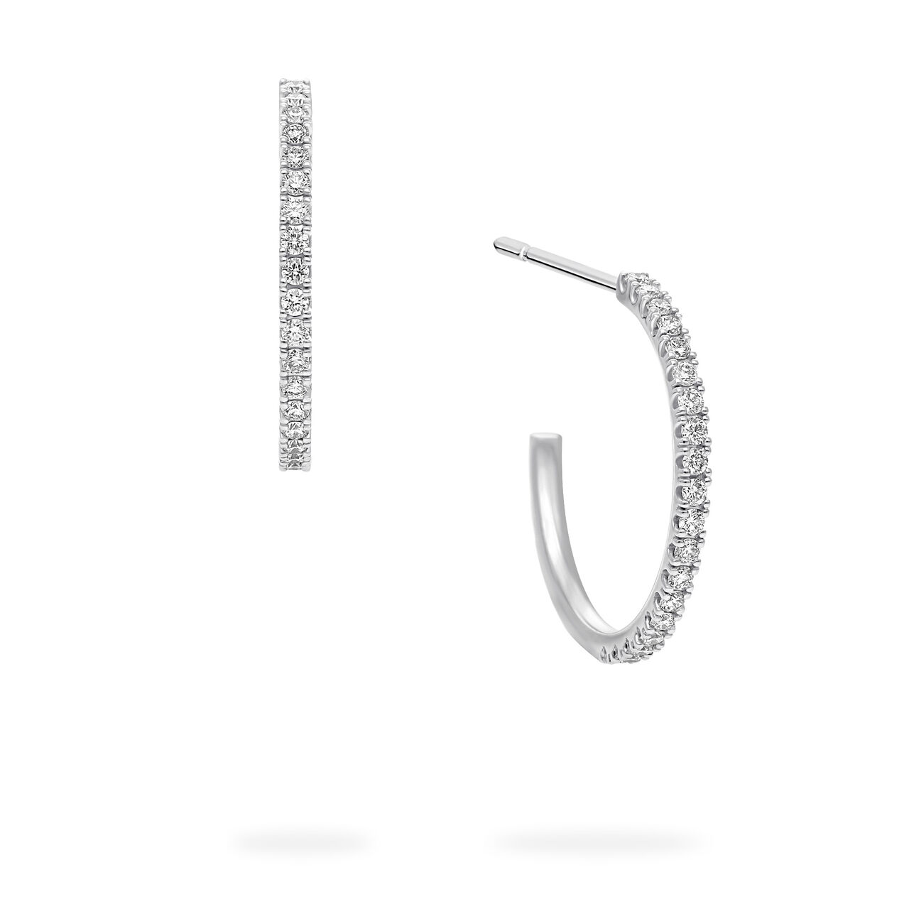 Birks Iconic Boucles d&rsquo;oreilles anneaux Ros&eacute;e du Matin en or blanc 18 mm image number 0