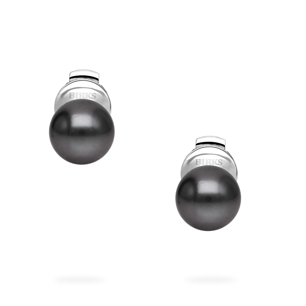Birks Pearls Boucles d'oreilles en perles de Tahiti de 8,5 &agrave; 9 mm, en or blanc image number 2