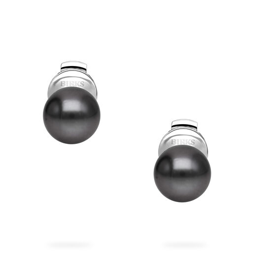 Birks Pearls Boucles d'oreilles en perles de Tahiti de 8,5 &agrave; 9 mm, en or blanc image number 2