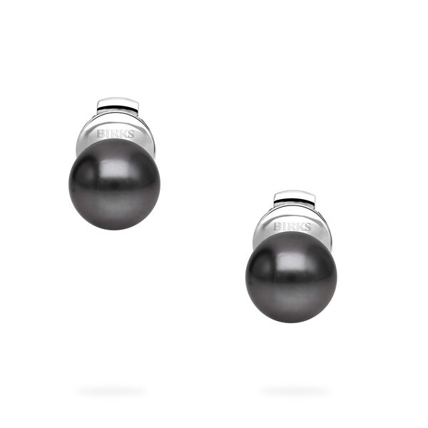 Boucles d'oreilles en perles de Tahiti de 8,5 &agrave; 9 mm, en or blanc