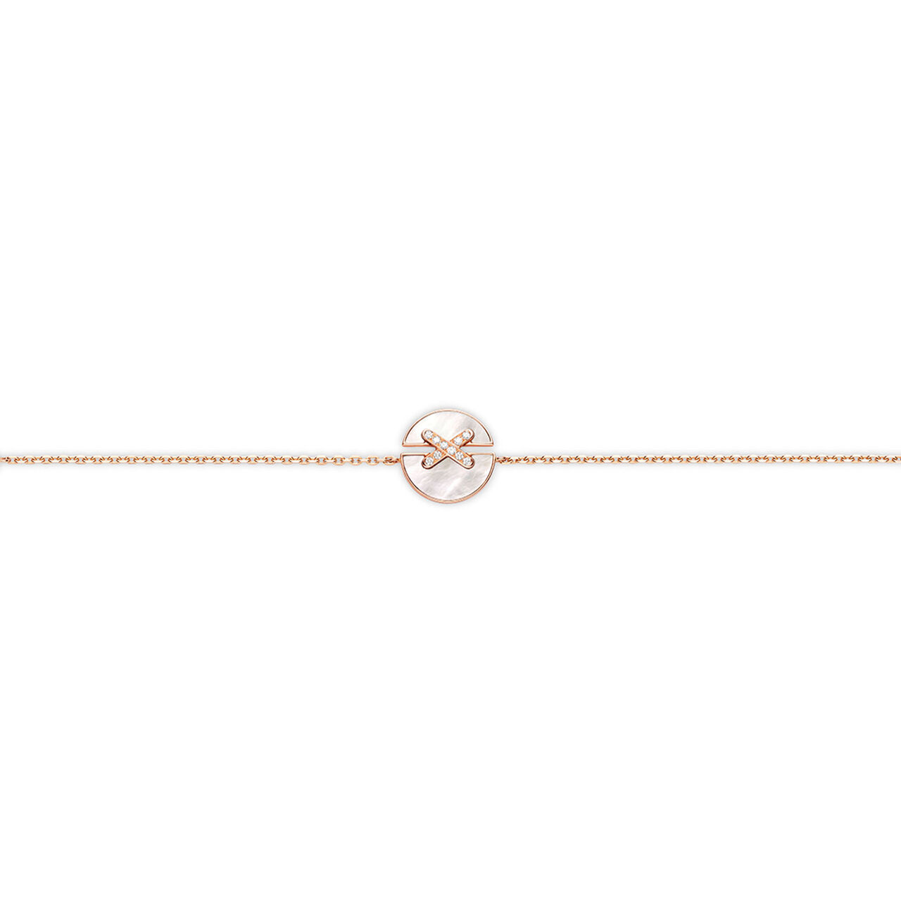 maison birks chaumet jeux de liens harmony rose gold mother of pearl diamond bracelet 084231 image number 0