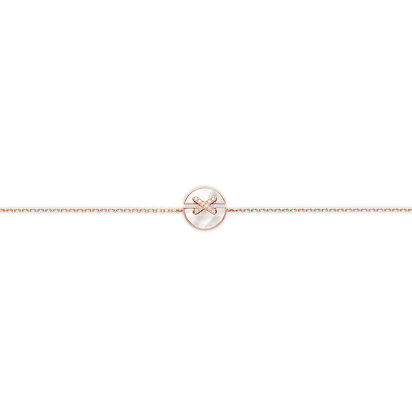 Bracelet Jeux de Liens Harmony en or rose avec nacre et diamants
