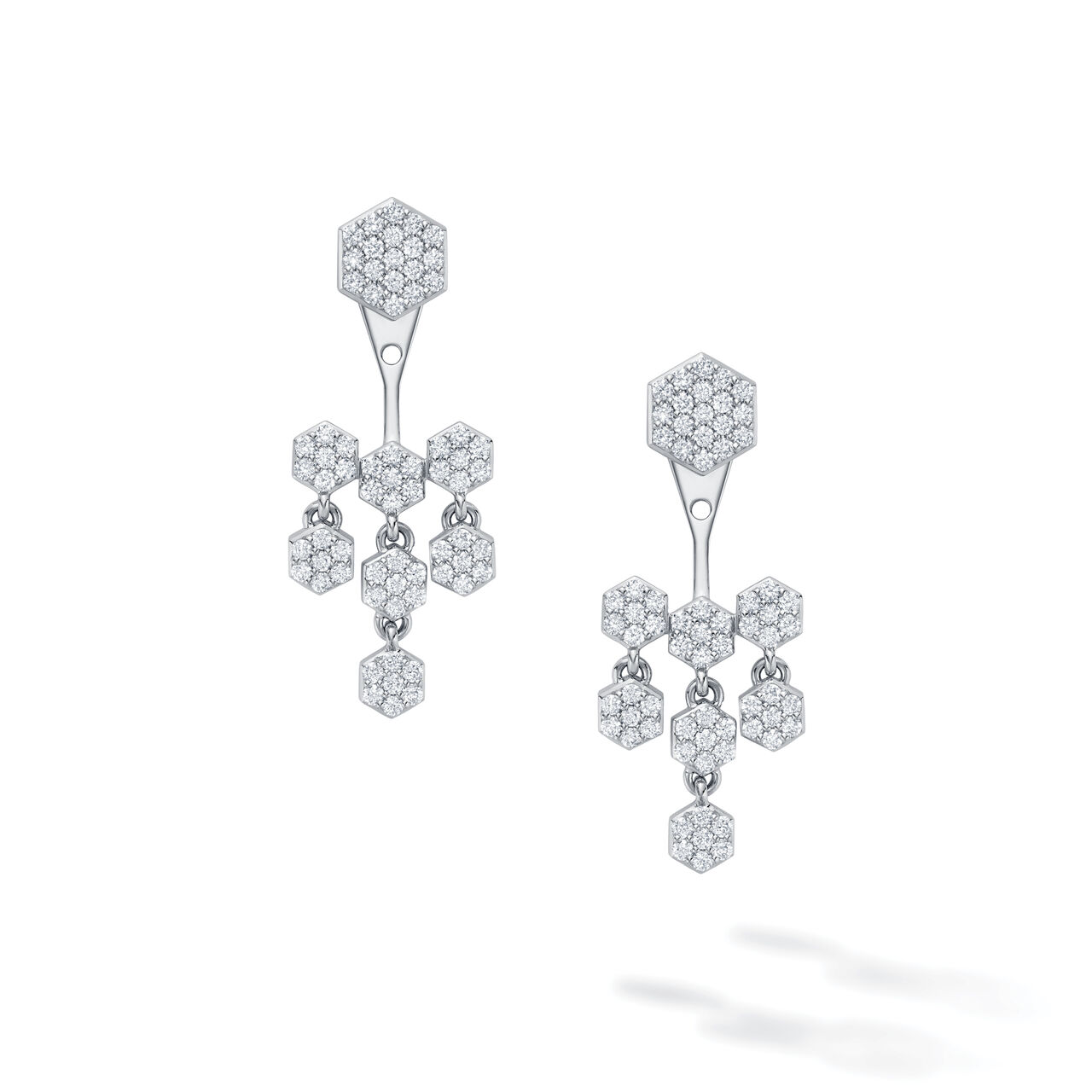 Birks Bee Chic White Gold Large Diamond Jacket Earrings image number 1