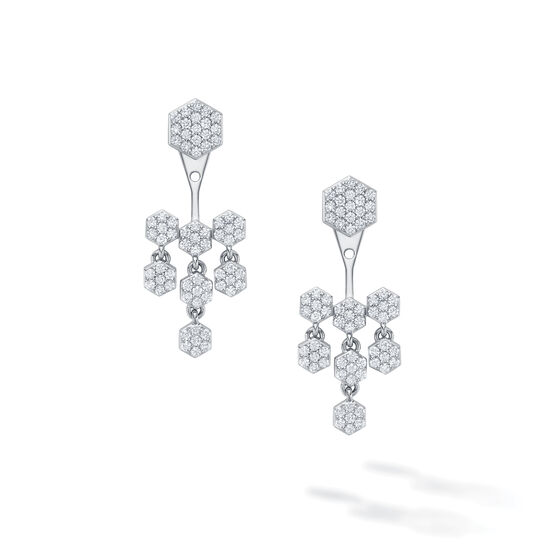 Birks Bee Chic White Gold Large Diamond Jacket Earrings image number 1