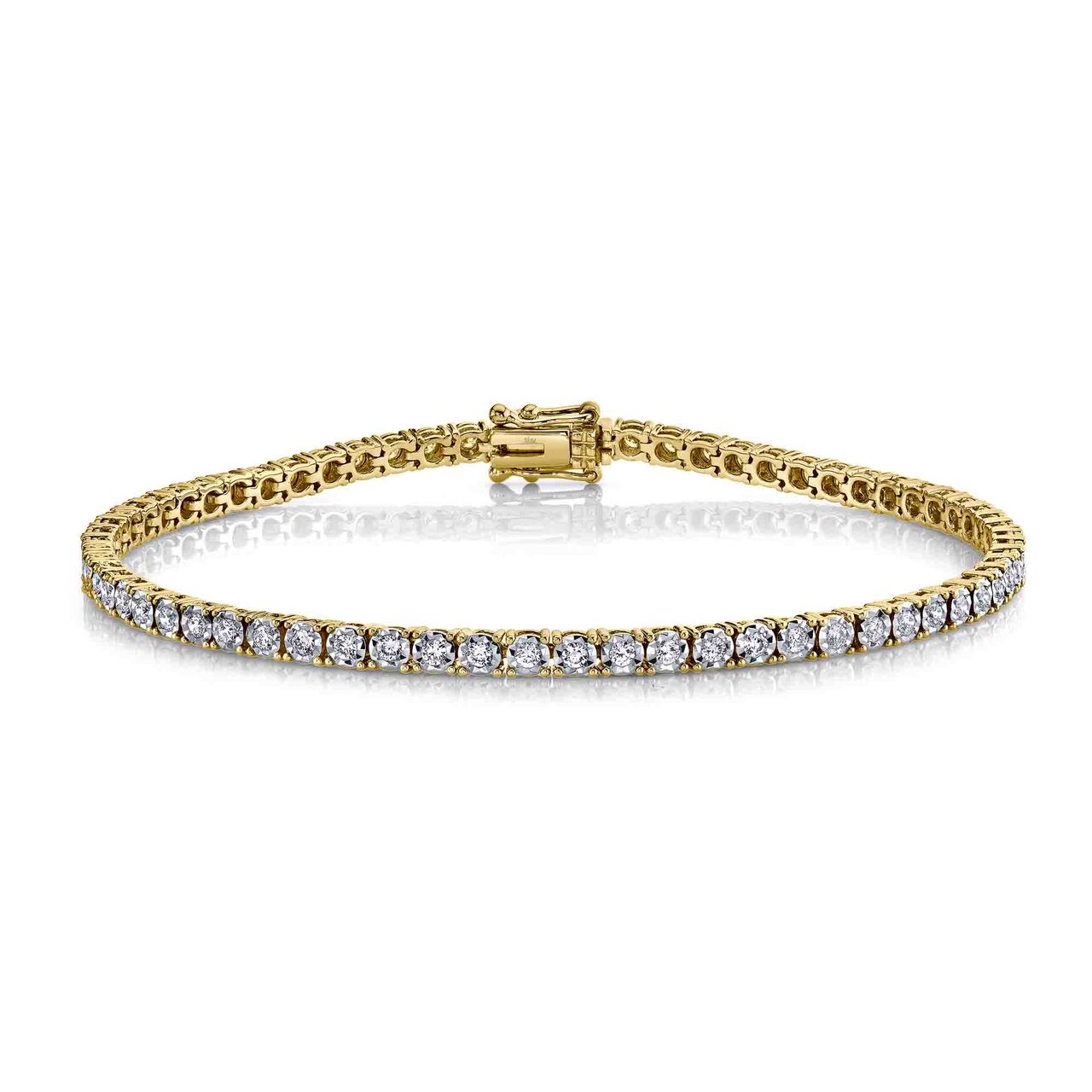 Shy Creation Stella Yellow Gold and Diamond Tennis Bracelet SC55002950 image number 0