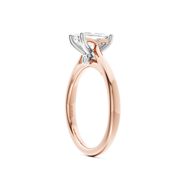 Rose Gold Emerald-Cut Solitaire Diamond Engagement Ring