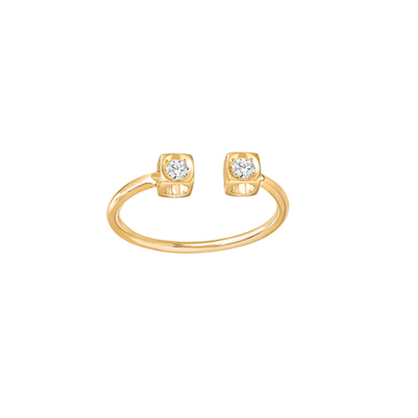Le Cube Diamant Yellow Gold and Diamond Ring