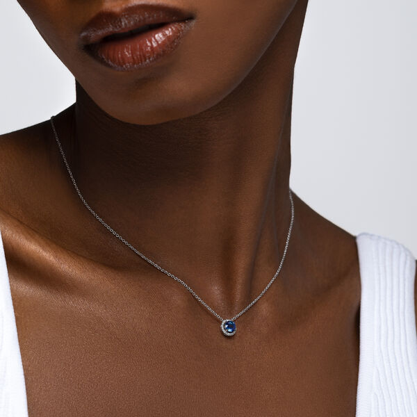Sapphire Pendant with Diamonds