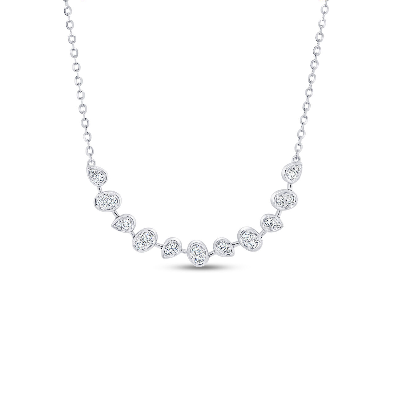 Uneek Signature White Gold and Diamond Link Necklace NK1190 image number 0