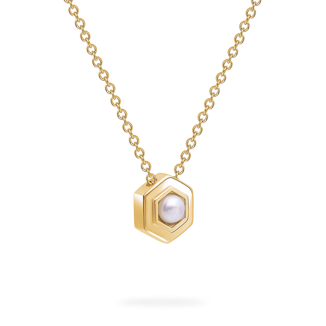 Birks Bee Chic Collier &agrave; pendentif pierre de naissance en or jaune, perle d&rsquo;eau douce image number 1