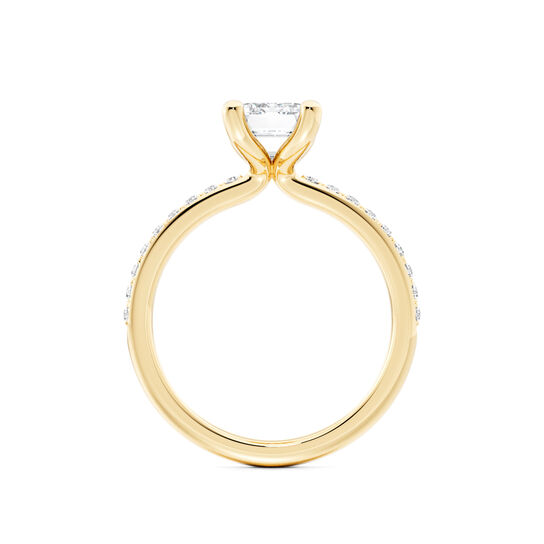 Birks Ros&eacute;e du Matin Emerald-Cut Solitaire Diamond Engagement Ring in Yellow Gold image number 2