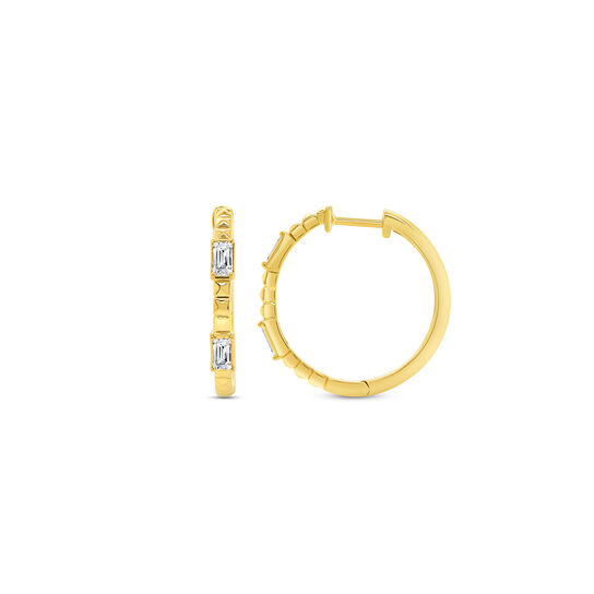 Uneek Alexandria Yellow Gold and Diamond Hoop Earrings image number 1